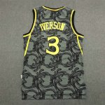 Maillot de Basket #3 Allen Iverson 1996-97 Vintage Noir Jaune